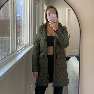 Barbour hooded quilted coat